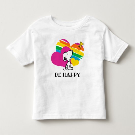 T-shirt Pour Les Tous Petits Snoopy et Woodstock | Coeurs arc-en-ciel (Devant)
