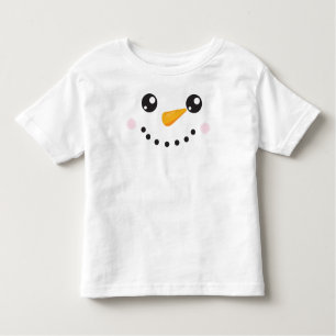 T-shirt Pour Les Tous Petits Snowman de Noël, Snowman blanc, Nez de carotte