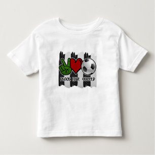 T-shirt Pour Les Tous Petits Soccer paix et amour