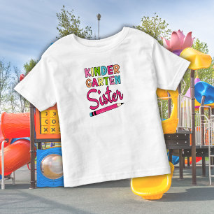 T-shirt Pour Les Tous Petits Sœur de maternelle colorée – Premier jour d'école
