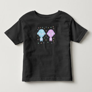 T-shirt Pour Les Tous Petits Sœurs jumelles aliens pastel | Cute Cosmic Kawaii