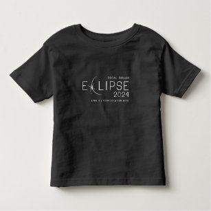 T-shirt Pour Les Tous Petits Solar Eclipse 2024 Lieu personnalisé Commémoratif