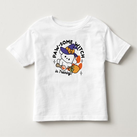 T-shirt Pour Les Tous Petits Sorcière à mâcher en entraînement - Chien d'Hallow (Devant)