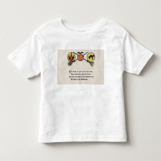 T-shirt Pour Les Tous Petits Sorcière avec des balais, chat, lune (Devant)