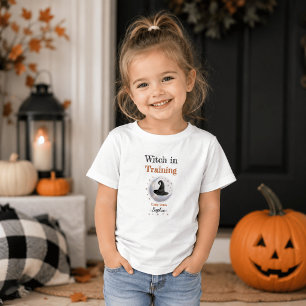 T-shirt Pour Les Tous Petits Sorcière Personnalisée en Formation – Halloween
