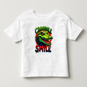 T-shirt Pour Les Tous Petits "Sourire joyeux de crocodile - Amusant et Whimsica