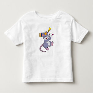 T-shirt Pour Les Tous Petits Souris au cricket avec chauve-souris de cricket