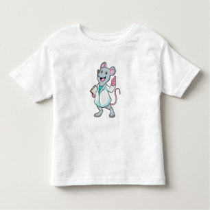 T-shirt Pour Les Tous Petits Souris comme docteur avec manteau de docteur
