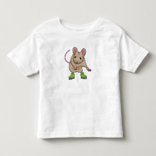 T-shirt Pour Les Tous Petits Souris Patinage sur glace Patins sur glace