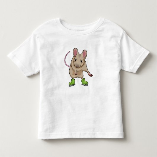 T-shirt Pour Les Tous Petits Souris Patinage sur glace Patins sur glace (Devant)