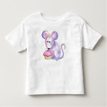 Souris Whimsical mignonne avec Cupcake