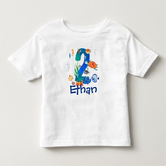 T-shirt Pour Les Tous Petits Sous la Mer 2e Chemise d'anniversaire (Devant)