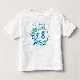 T-shirt Pour Les Tous Petits Sous la mer Birthday Boy