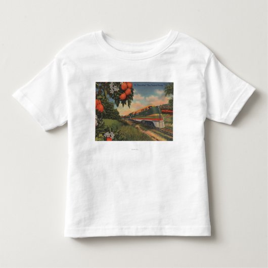 T-shirt Pour Les Tous Petits Special orange de fleur de train (Devant)