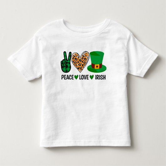T-shirt Pour Les Tous Petits St Patrick's Day Peace Love Irish (Devant)