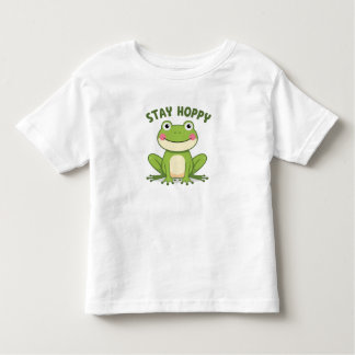 T-shirt Pour Les Tous Petits  Stay Hoppy – Cute Smiling Frog Illustration