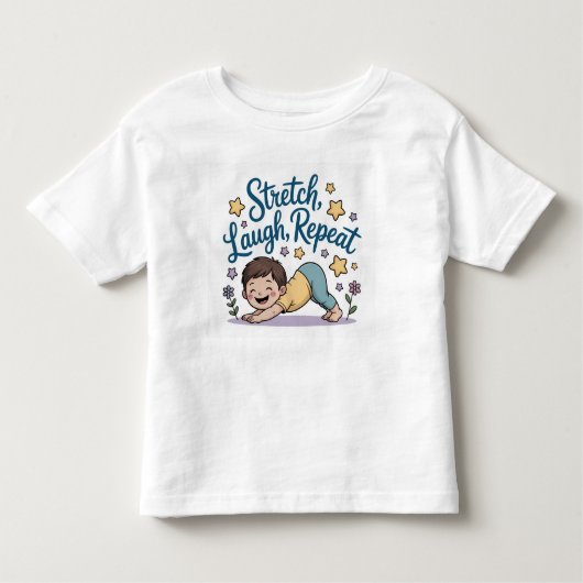 T-shirt Pour Les Tous Petits Stretch laugh repeat yoga lover (Devant)