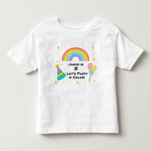 T-shirt Pour Les Tous Petits Style Crayon modifiable - Célébration Arc-en-ciel (Devant)