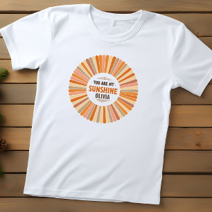 T-shirt Pour Les Tous Petits Sunburst vintage "Vous êtes mon soleil"