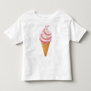 T-shirt Pour Les Tous Petits sundae fraise en cône gaufre avec garniture