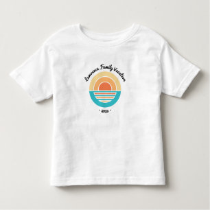T-shirt Pour Les Tous Petits Sunset Beach Vacances Retro Réunion Voyage de croi