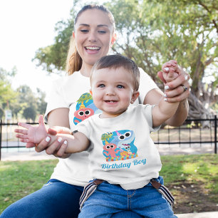 T-shirt Pour Les Tous Petits Super simple   Finny Shark Confetti Anniversaire