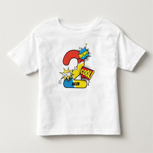 T-shirt Pour Les Tous Petits Superhero Comic Book 2e anniversaire (Devant)