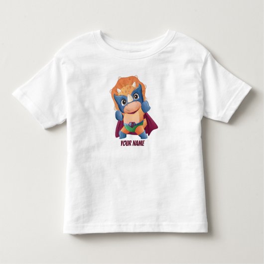 T-shirt Pour Les Tous Petits Superhero Tricératops Dinosaur (Devant)