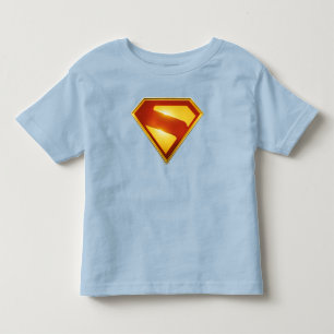T-shirt Pour Les Tous Petits Superman Bouclier Doré Brillance