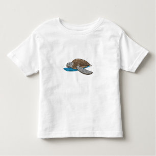 T-shirt Pour Les Tous Petits Surfer sur tortue