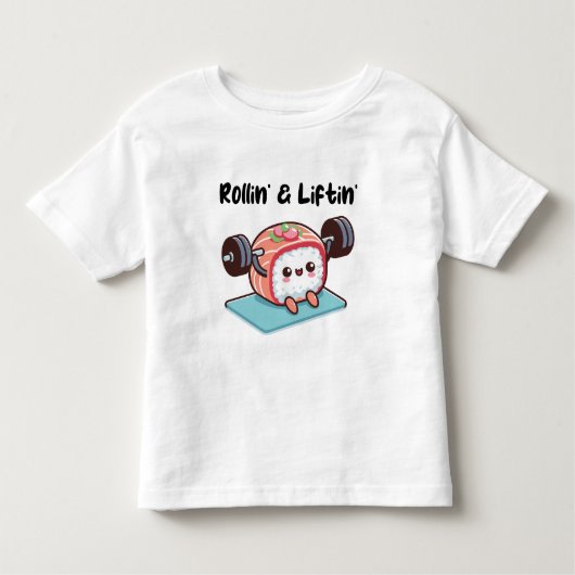 T-shirt Pour Les Tous Petits Sushi Roll Lifting Weights (Devant)