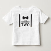T-shirt Pour Les Tous Petits Suspenders Deux Arcs Terri-Bow pour 2e Anniversair (Devant)