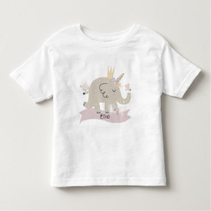 T-shirt Pour Les Tous Petits Sweet Baby Elephant Unicorn Nom personnalisé