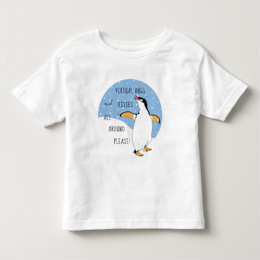 T-shirt Pour Les Tous Petits Sweet Penguins Virtual Hugs et Baisers (Devant)