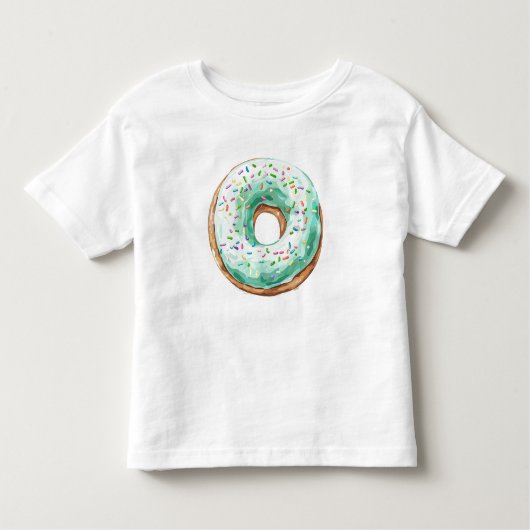 T-shirt Pour Les Tous Petits Sweet Time Pastel Green Donut Anniversaire (Devant)