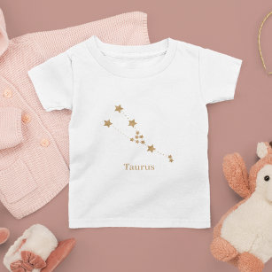 T-shirt Pour Les Tous Petits SYMBOLE Zodiaque Moderne Taurus Or   Élément Terre