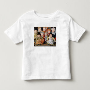 T-shirt Pour Les Tous Petits T33337 Portrait d'une mère avec ses huit enfants