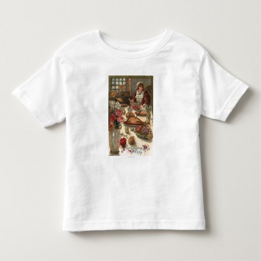 T-shirt Pour Les Tous Petits Table d'une femme pèlerine (Devant)