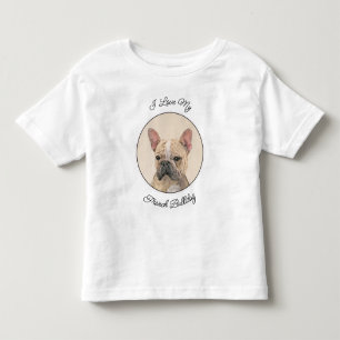 T-shirt Pour Les Tous Petits Tableau Français Bulldog (Sable) - Joli Original D
