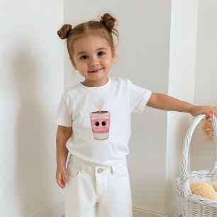 T-shirt Pour Les Tous Petits Tasse de café adorable avec de grands yeux brillan