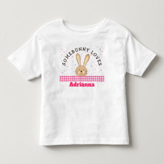 T-shirt Pour Les Tous Petits Tee-shirt personnalisable Somebunny Loves You Rose