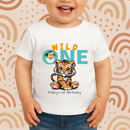T-shirt Pour Les Tous Petits Tenue de premier anniversaire Wild ONE Tiger pour
