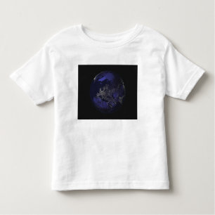 T-shirt Pour Les Tous Petits Terre entière la nuit montrant les lumières de la 