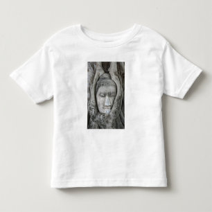 T-shirt Pour Les Tous Petits Tête de Bouddha en grès entourée d'un arbre
