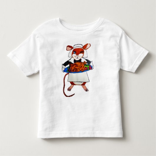 T-SHIRT POUR LES TOUS PETITS THANKSGIVING MOUSE PILGRIM (Devant)