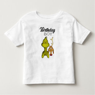 T-shirt Pour Les Tous Petits The Grinch Chalkboard Birthday Boy