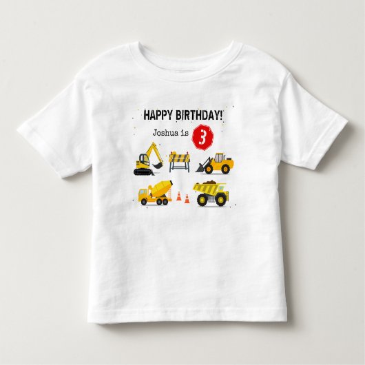 T-shirt Pour Les Tous Petits Thème de construction Camion à benne basculante En (Devant)