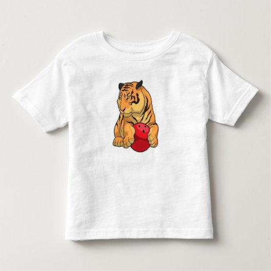 T-shirt Pour Les Tous Petits Tiger Bowling Bowling boule (Devant)
