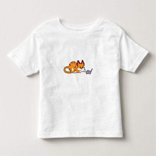 T-shirt Pour Les Tous Petits Tiger chat avec souris (Devant)