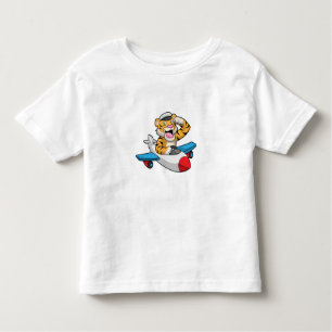 T-shirt Pour Les Tous Petits Tiger comme pilote dans l'avion